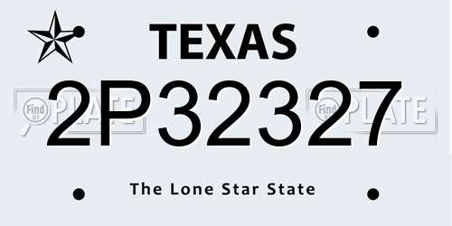 2P32327 Texas License Plate