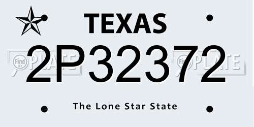 2P32372 Texas License Plate