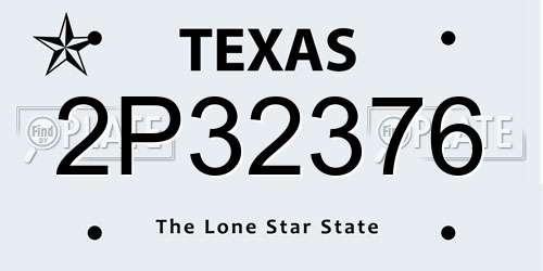 2P32376 Texas License Plate