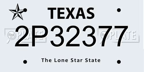 2P32377 Texas License Plate