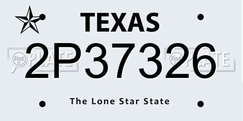 2P37326 Texas License Plate