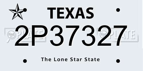 2P37327 Texas License Plate