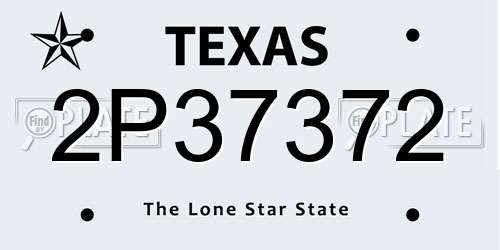2P37372 Texas License Plate