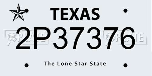 2P37376 Texas License Plate