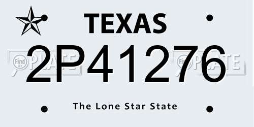 2P41276 Texas License Plate