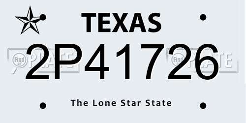 2P41726 Texas License Plate