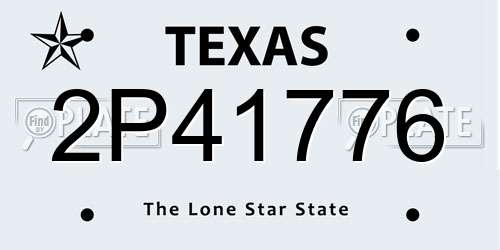 2P41776 Texas License Plate