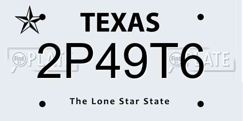 2P49T6 Texas License Plate