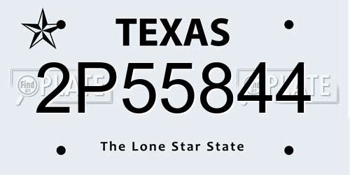 2P55844 Texas License Plate