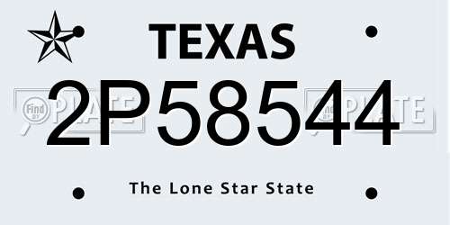 2P58544 Texas License Plate