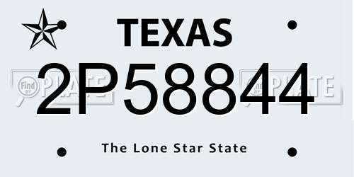 2P58844 Texas License Plate