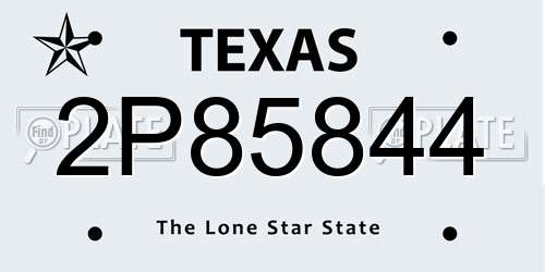 2P85844 Texas License Plate