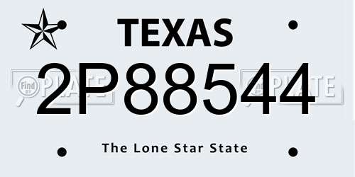 2P88544 Texas License Plate