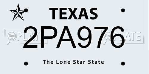 2PA976 Texas License Plate