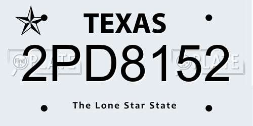 2PD8152 Texas License Plate