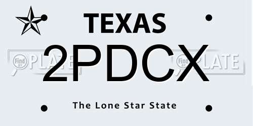 2PDCX Texas License Plate