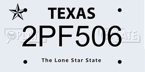 2PF506 Texas License Plate