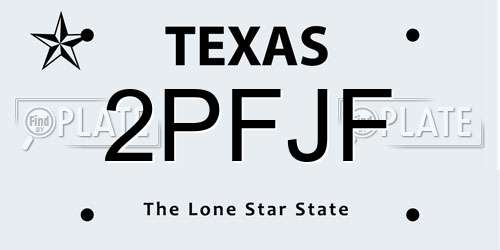 2PFJF Texas License Plate