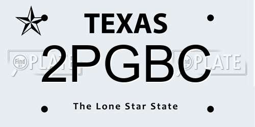 2PGBC Texas License Plate