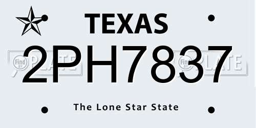 2PH7837 Texas License Plate
