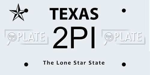 2PI Texas License Plate