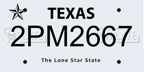 2PM2667 Texas License Plate