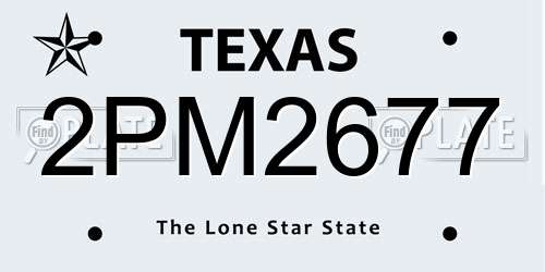 2PM2677 Texas License Plate