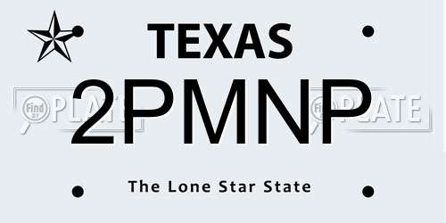 2PMNP Texas License Plate