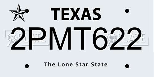 2PMT622 Texas License Plate