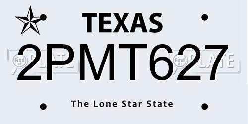 2PMT627 Texas License Plate