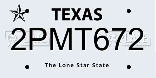 2PMT672 Texas License Plate