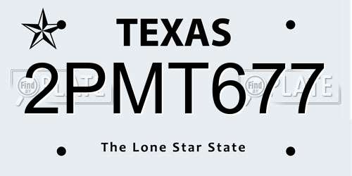 2PMT677 Texas License Plate