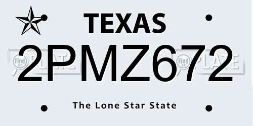 2PMZ672 Texas License Plate