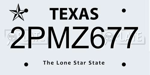 2PMZ677 Texas License Plate