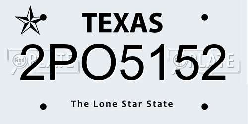2PO5152 Texas License Plate