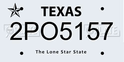 2PO5157 Texas License Plate