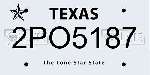 2PO5187 Texas License Plate