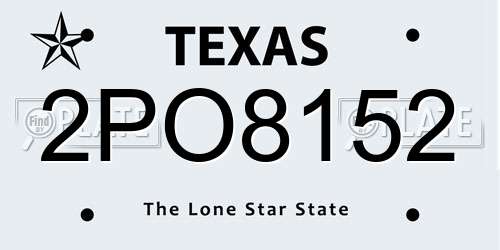 2PO8152 Texas License Plate