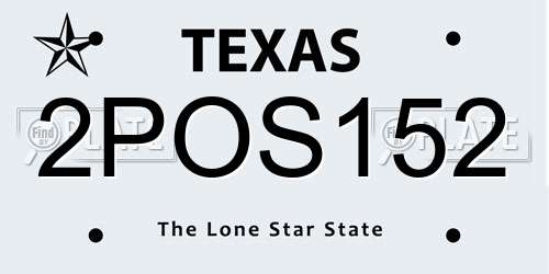 2POS152 Texas License Plate