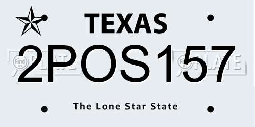 2POS157 Texas License Plate