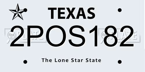 2POS182 Texas License Plate