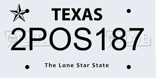 2POS187 Texas License Plate