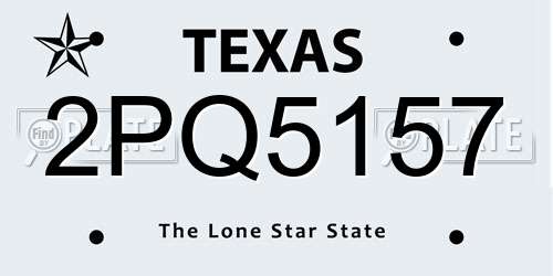 2PQ5157 Texas License Plate