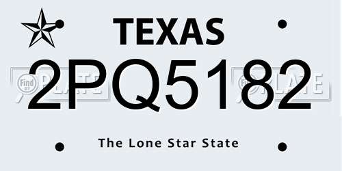 2PQ5182 Texas License Plate