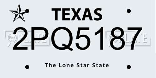 2PQ5187 Texas License Plate