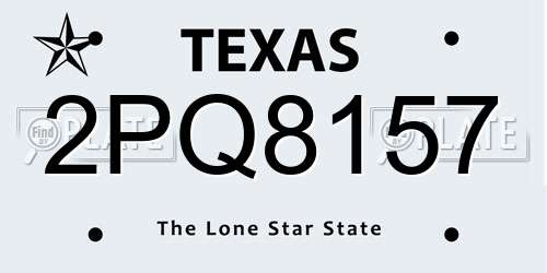2PQ8157 Texas License Plate