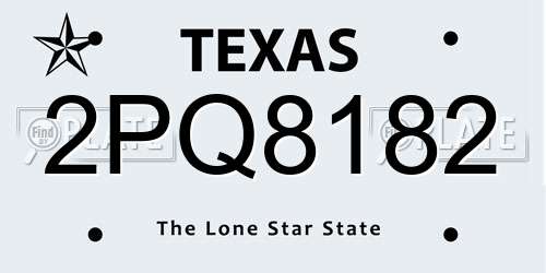 2PQ8182 Texas License Plate