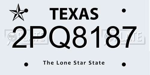 2PQ8187 Texas License Plate