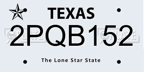 2PQB152 Texas License Plate