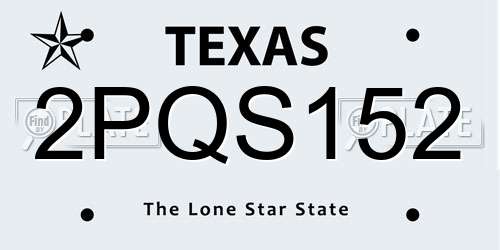 2PQS152 Texas License Plate